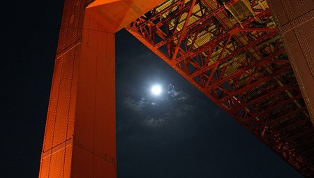 2008満月（若戸大橋）